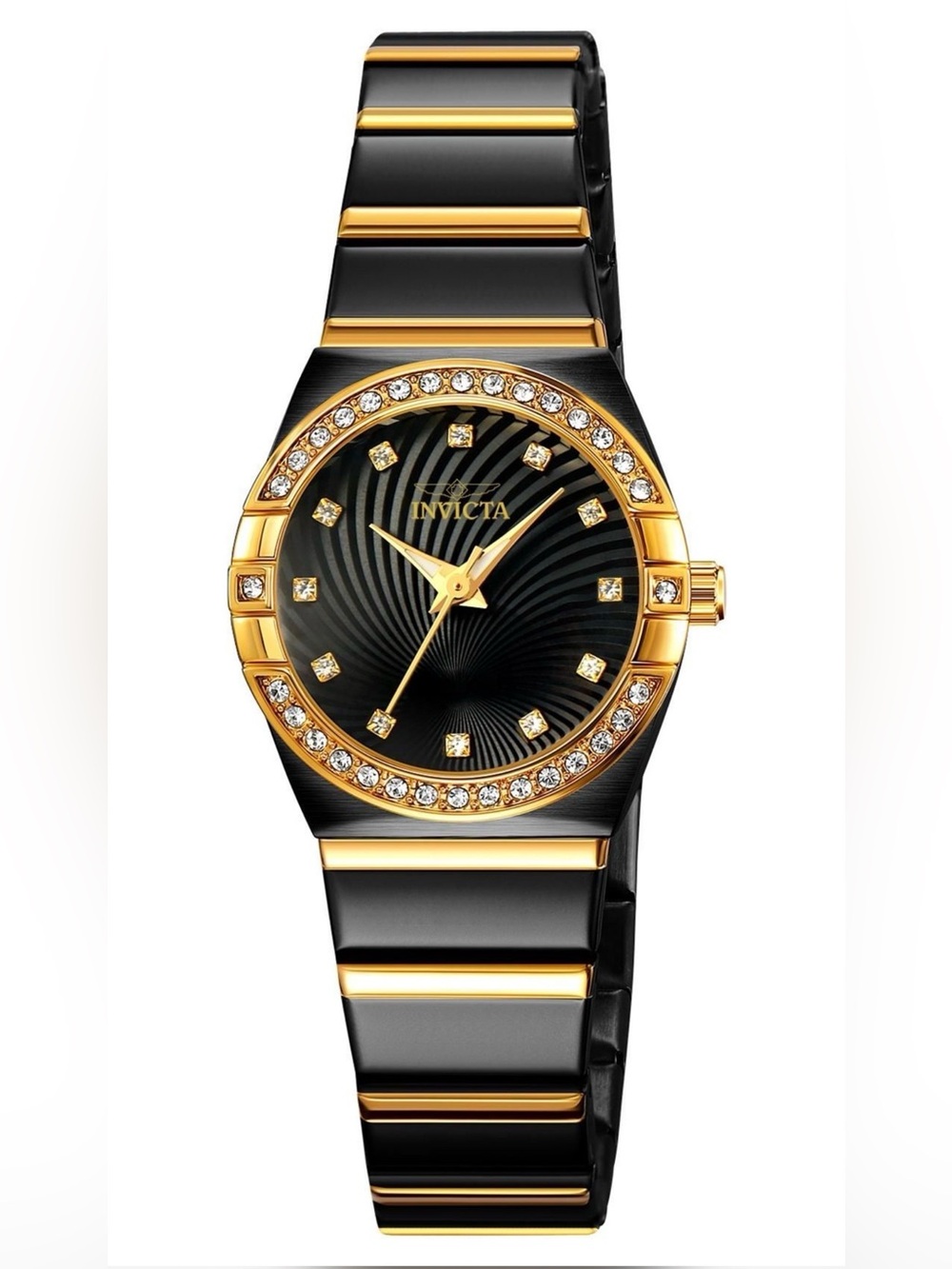 Women’s Invicta Angel Lady 27.8mm Gold and Black with Austrian Crystals